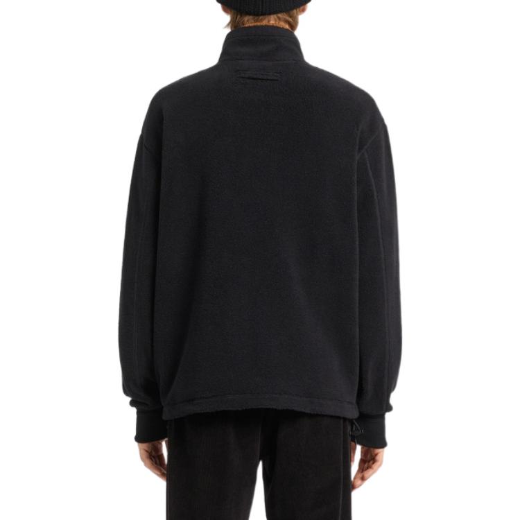 Shop Zegna FW22 黑色高領口袋貼布長袖運動衫 UA561-A883-K09