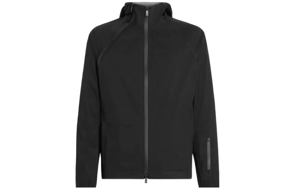 Zegna FW22 Black Plain Zip-Up Straight-Cut Hooded Jacket UATA2-ACT425-K09
