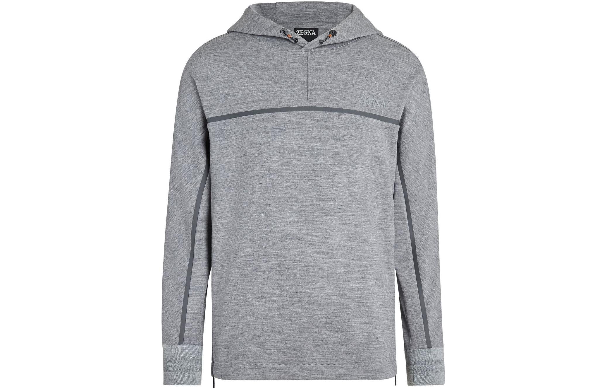 Zegna FW22 Contrast Trim Detail Hoodie Men’s Grey UA503ACT835K95
