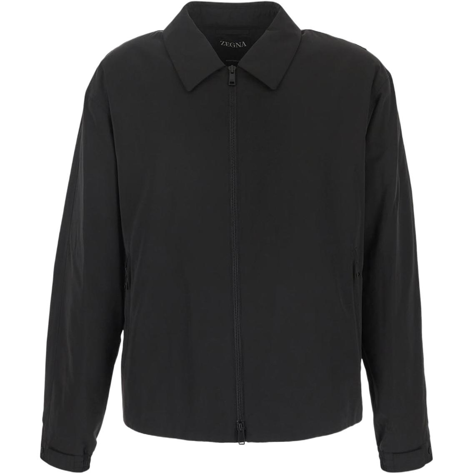 Zegna FW22 Lightweight Zip-Up Shirt Jacket Black Men’s UATB1A-411K09