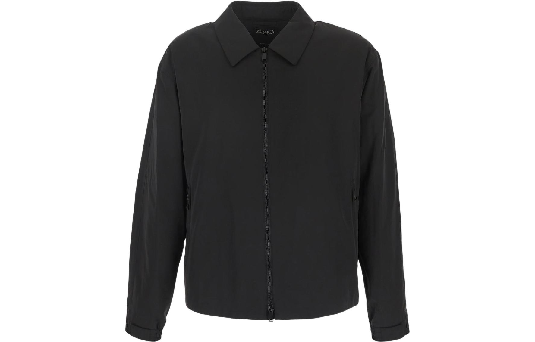 Zegna FW22 Lightweight Zip-Up Shirt Jacket Black Men’s UATB1A-411K09 圖 2