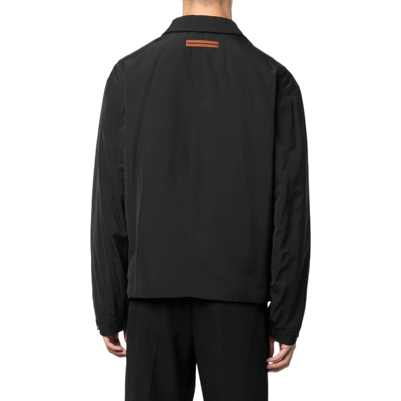 Zegna FW22 Lightweight Zip-Up Shirt Jacket Black Men’s UATB1A-411K09 圖 4