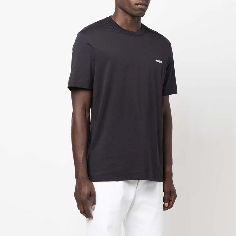 Purchase Zegna 2022秋冬款標誌刺繡短袖圓領T恤 藍色 (). UA360A760-B09