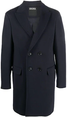 Zegna FW22 Navy Blue Double-Breasted Wool Coat for Men 4DG4G0498706-412 Buy Zegna FW22 Navy Blue Double-Breasted Wool Coat for Men 4DG4G0498706-412