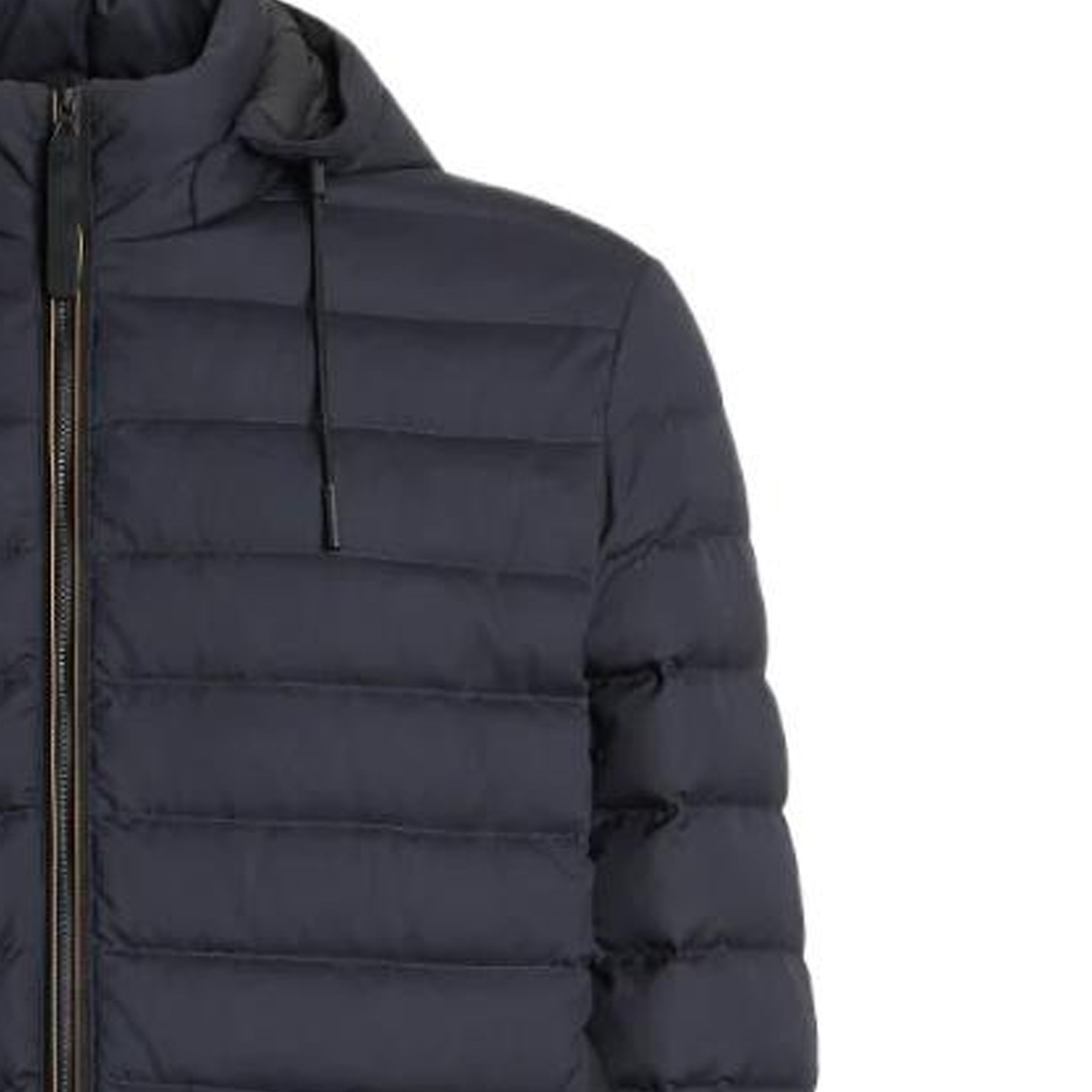 Details for Zegna FW22 Jaket Lelaki Biru Navy Quilted Zip-Up Hooded Down. E7T25-7209B-531