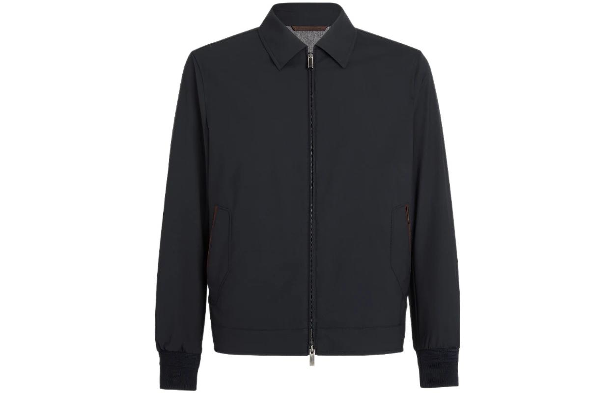 Zegna FW22 Navy Blue Zip-Up Long Sleeve Jacket U7T20-7140K-531