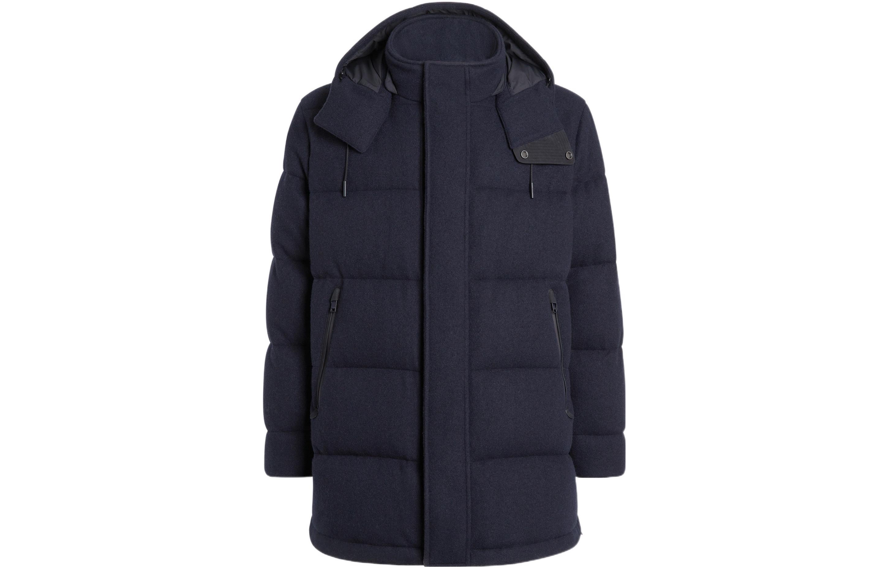 Zegna FW22 Quilted Solid Color Hooded Jacket for Men UAT48-A302-531