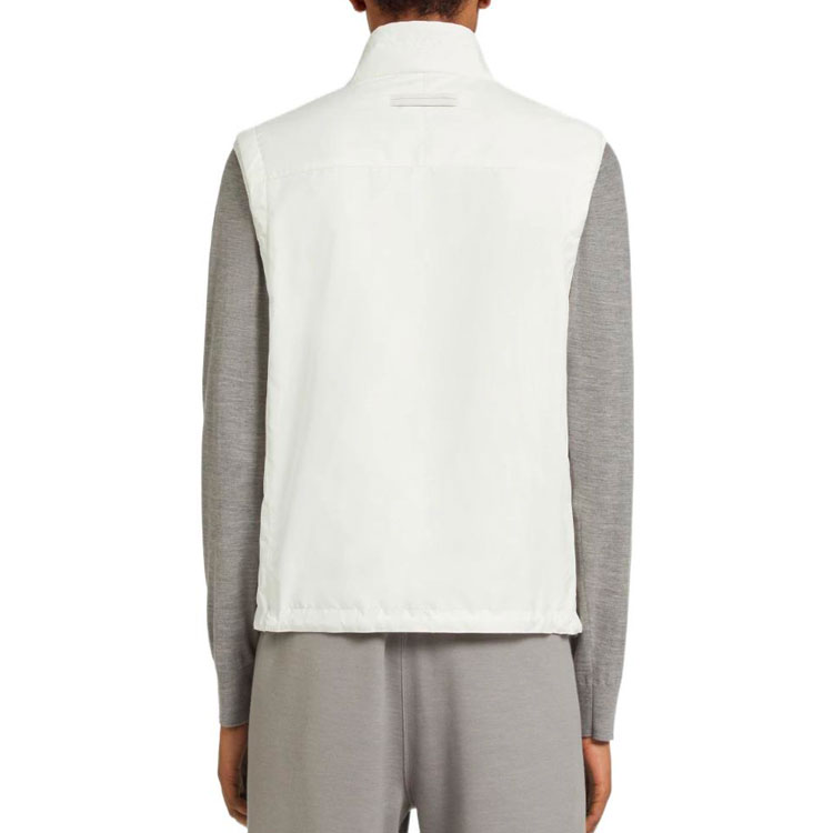 Details for Zegna FW22 Chaleco Reversible Hombre Blanco/Gris Color Sólido con Cremallera. E7T33-7110B-997