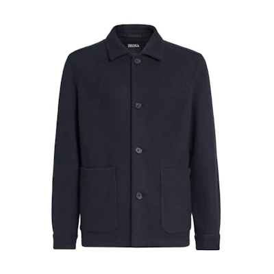 Zegna FW22 Single-Breasted Navy Blue Jacket for Men. S50063-1DHAQ0
