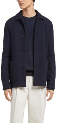 Zegna FW22 男士深藍色單排扣西裝外套。 S50063-1DHAQ0 Lookbook Zegna FW22 男士深藍色單排扣西裝外套。 S50063-1DHAQ0