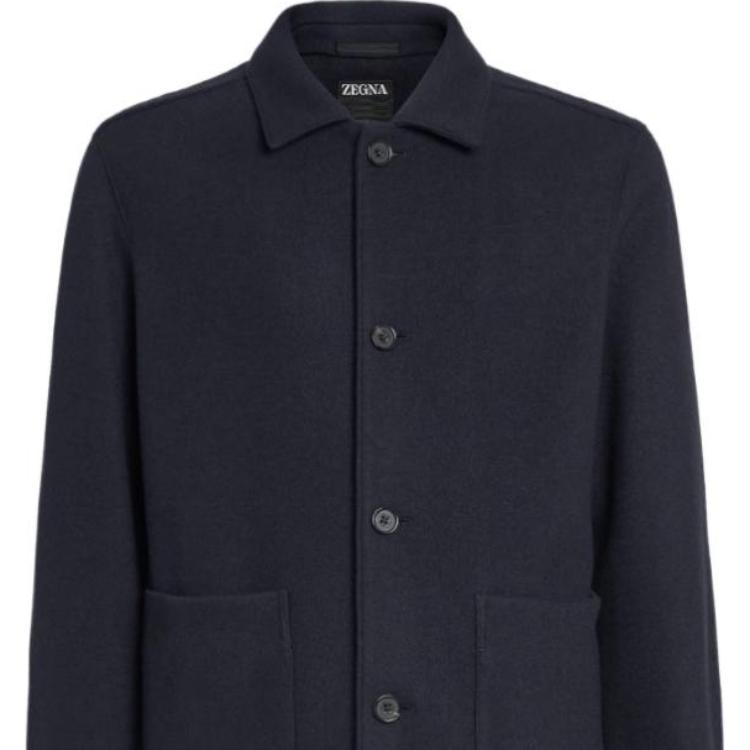 Sizing Zegna FW22 男士深藍色單排扣西裝外套。 S50063-1DHAQ0