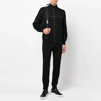 Shop Zegna 2022秋冬男士修身對比細節黑色拉鍊運動衫. UA503ACT849K09