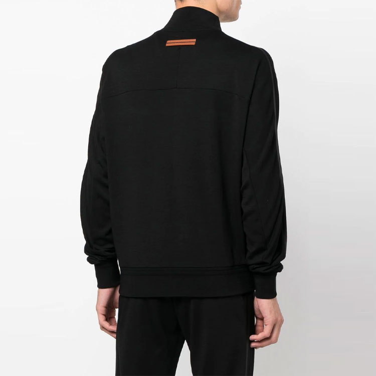 Purchase Zegna 2022秋冬男士修身對比細節黑色拉鍊運動衫. UA503ACT849K09