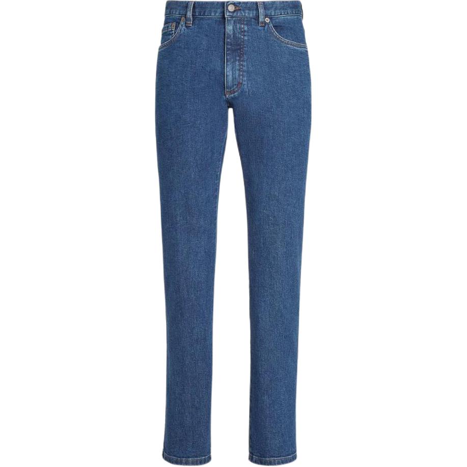 Zegna FW22 Solid Color Button Casual 5-Pocket  Jeans. E8I70-GAN-001