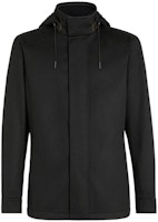 Zegna FW22 Solid Color Casual Hooded Jacket Black E7T42-7210-001 Zegna FW22 Solid Color Casual Hooded Jacket Black E7T42-7210-001