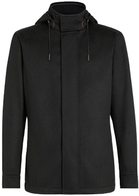 Zegna FW22 Chaqueta Casual con Capucha Color Sólido Negra E7T42-7210-001 Order Zegna FW22 Chaqueta Casual con Capucha Color Sólido Negra E7T42-7210-001