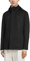 Shop Zegna FW22 素色休閒連帽外套 黑色 E7T42-7210-001