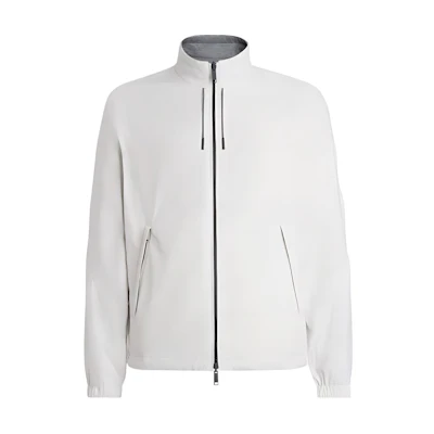 Zegna FW22 Solid Color Reversible Zip Jacket White E7T33-7124B-997