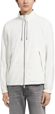 Zegna FW22 Jaket Zip Putih Warna Solid Boleh Balik E7T33-7124B-997 Shop Zegna FW22 Jaket Zip Putih Warna Solid Boleh Balik E7T33-7124B-997