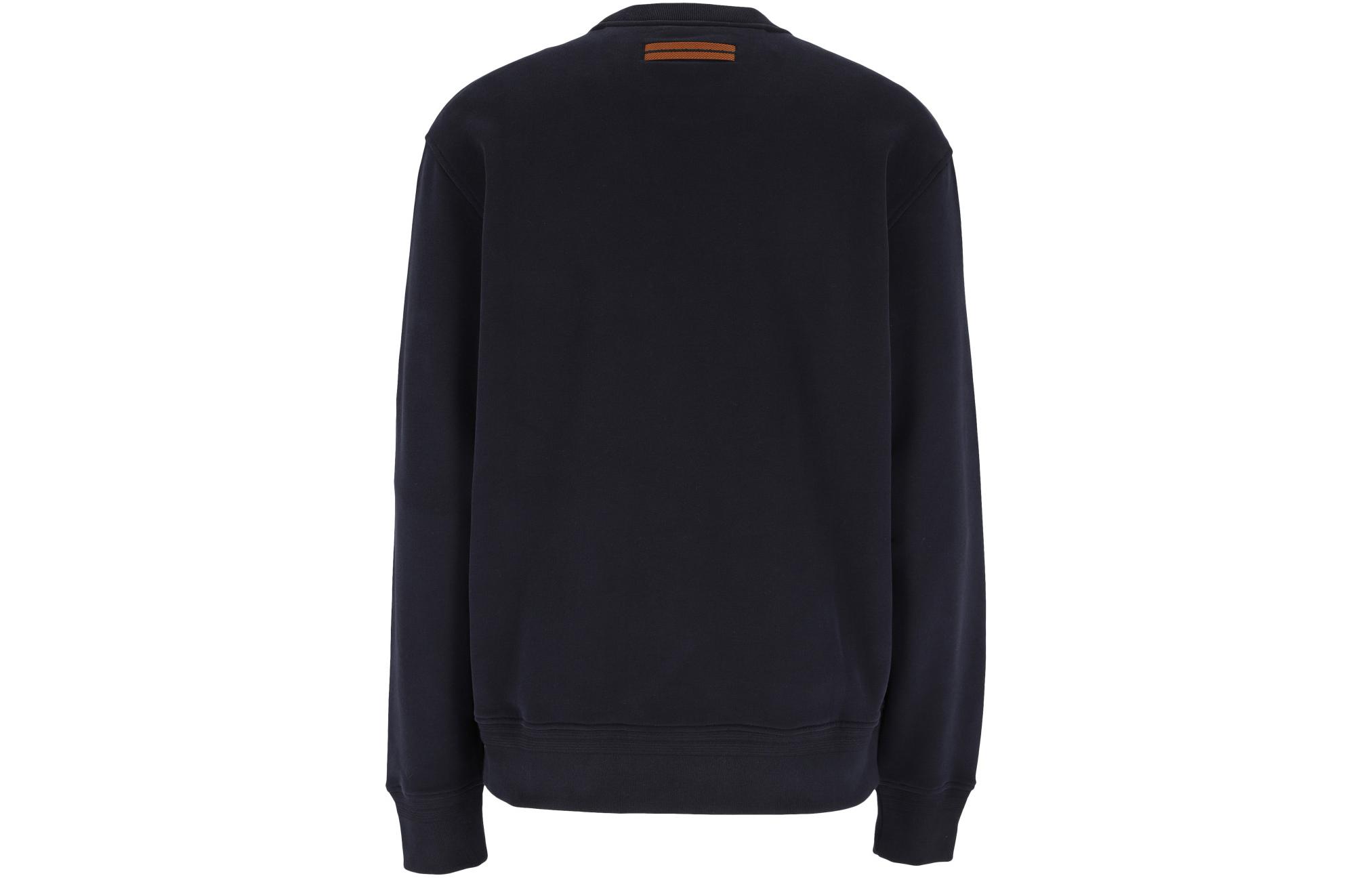 Lookbook Zegna FW22 標誌印花休閒套頭衫 男士海軍藍長袖 上衣潮流款式 UA522ACT872-B09