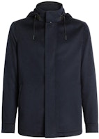Zegna FW22 Solid Navy Blue Casual Hooded Jacket for Men. E7T42-7210-531 Zegna FW22 Solid Navy Blue Casual Hooded Jacket for Men. E7T42-7210-531
