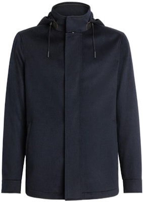 Chaqueta con Capucha Casual Azul Marino Sólido Zegna FW22 para Hombre. E7T42-7210-531 Order Chaqueta con Capucha Casual Azul Marino Sólido Zegna FW22 para Hombre. E7T42-7210-531