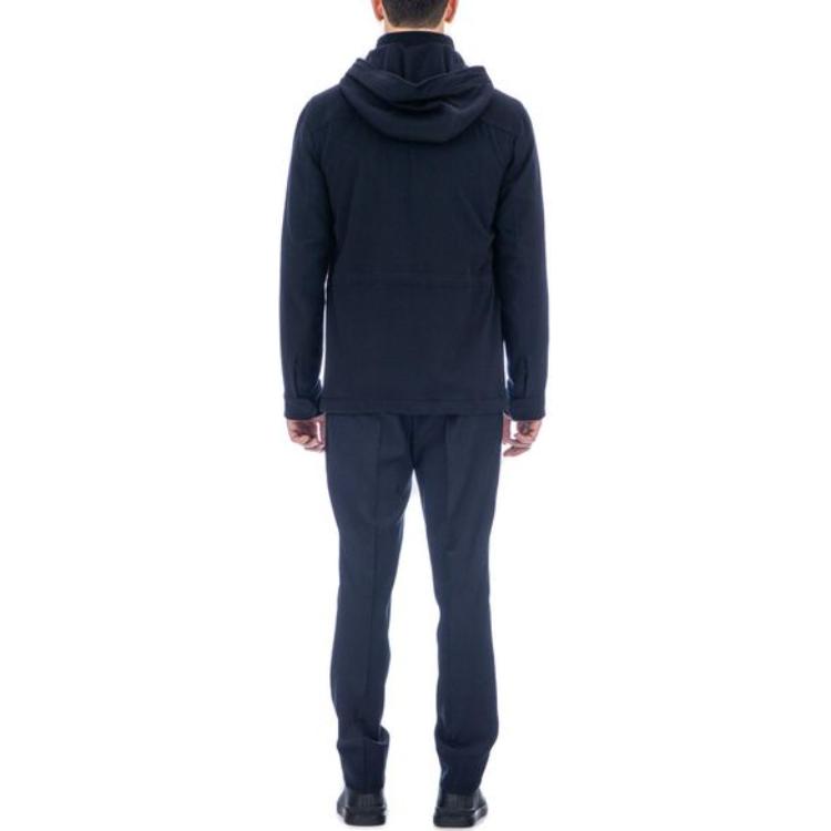 Details for Chaqueta con Capucha Casual Azul Marino Sólido Zegna FW22 para Hombre. E7T42-7210-531