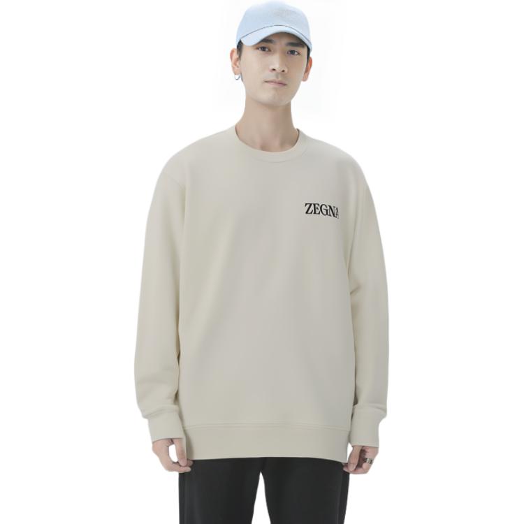 Purchase Zegna FW22 男士白色字母印花圓領套頭衛衣。 UA522ACT872-N01