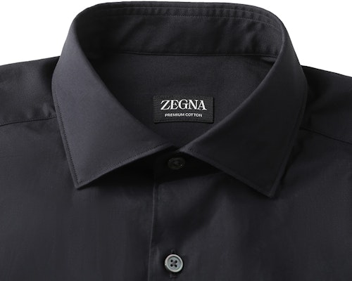 Zegna FW23 Camisa Negra de Manga Larga con Botón Sencillo. UCX20A6-SRF5-490 Sizing Zegna FW23 Camisa Negra de Manga Larga con Botón Sencillo. UCX20A6-SRF5-490
