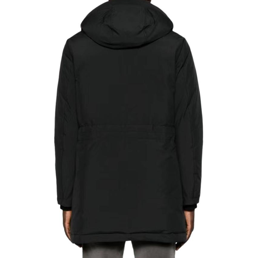 Shop Zegna FW23 黑色純色拉鍊長袖連帽外套。 UCT35A6-C313B-001