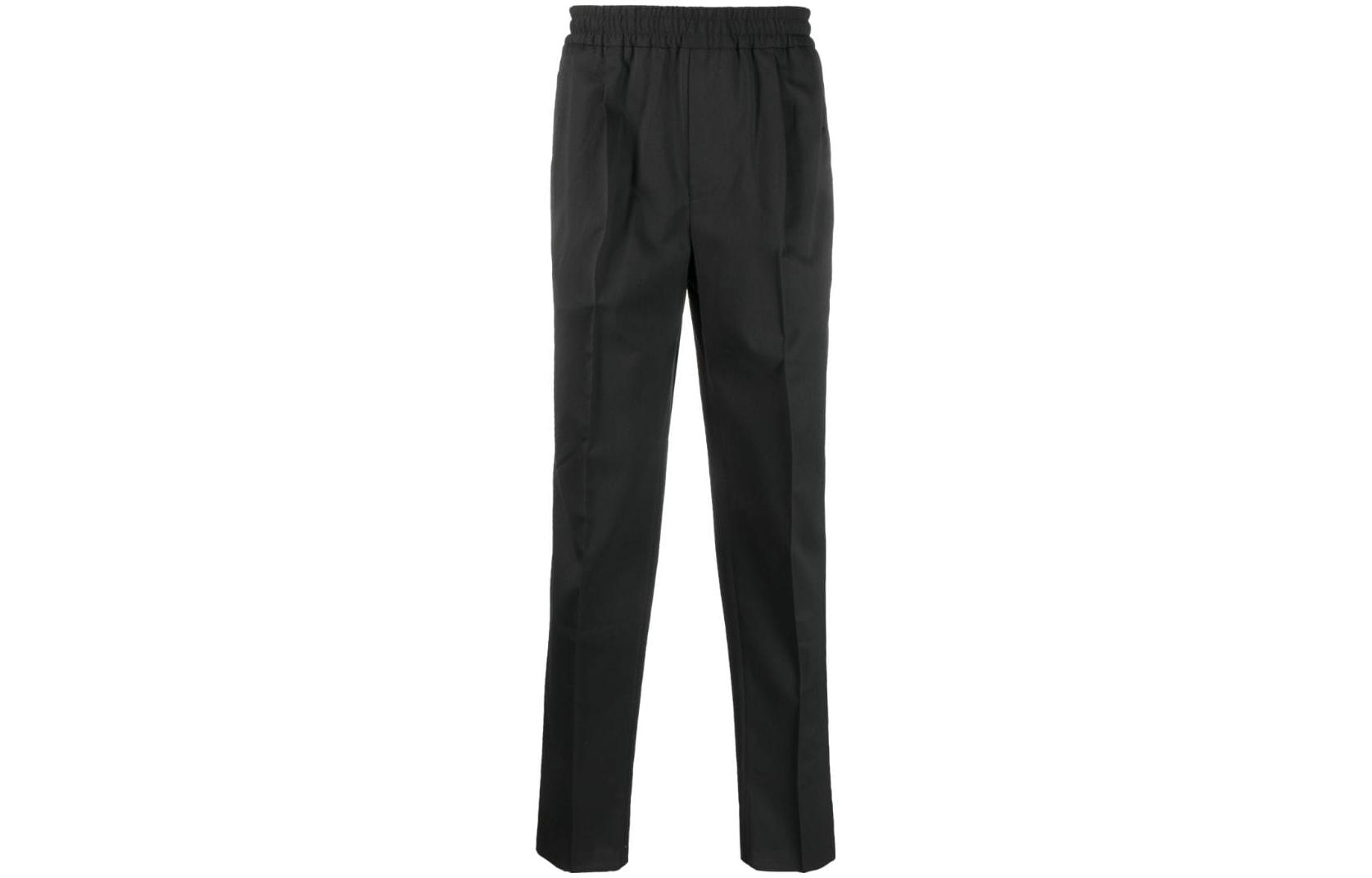 Zegna FW23  Black Solid Straight-Leg Elastic Waist Casual Pants. 6ZF06-2A673G-CC2