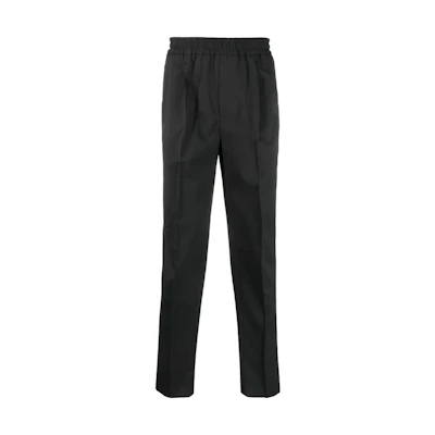 Zegna FW23 Black Solid Straight-Leg Elastic Waist Casual Pants. 6ZF06-2A673G-CC2