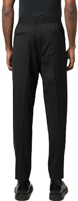 Zegna FW23 黑色直筒彈性腰休閒長褲 6ZF06-2A673G-CC2 Shop Zegna FW23 黑色直筒彈性腰休閒長褲 6ZF06-2A673G-CC2