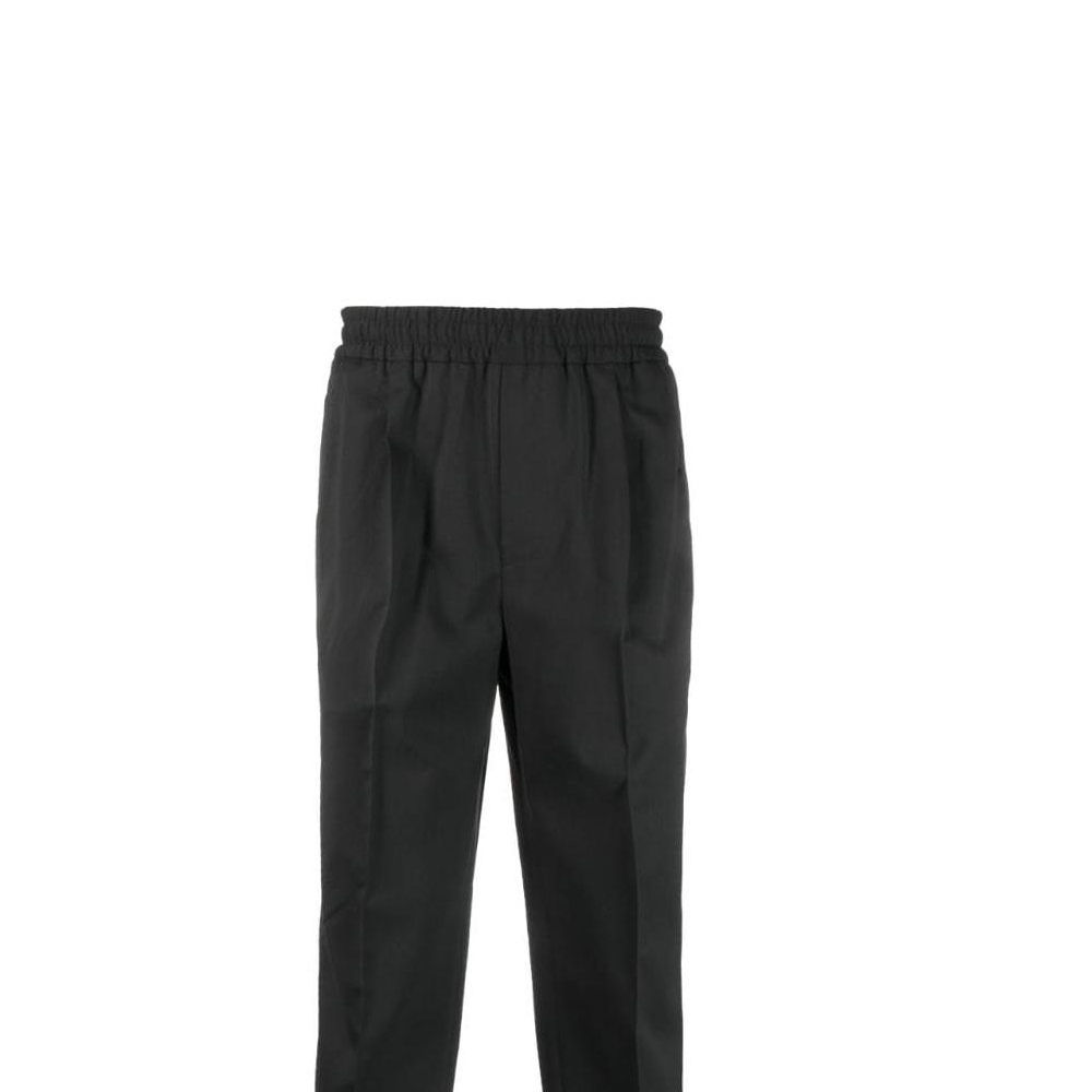 Sizing Zegna FW23 黑色直筒彈性腰休閒長褲 6ZF06-2A673G-CC2