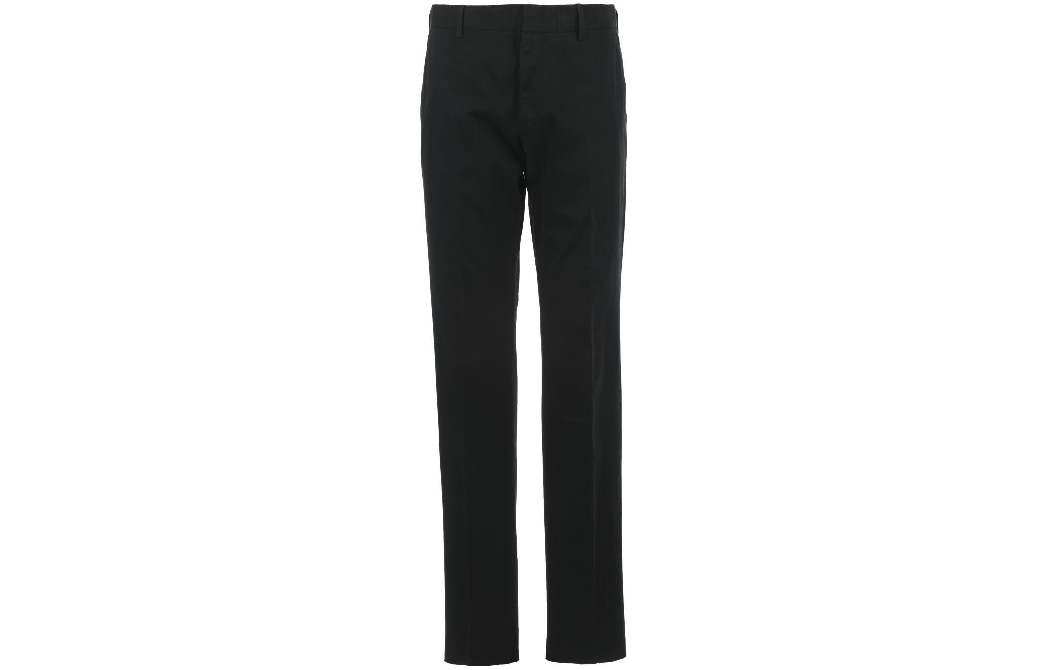 Zegna FW23  Black Solid Stretch Straight-Leg Casual Pants. UCI17A6-TR00-990
