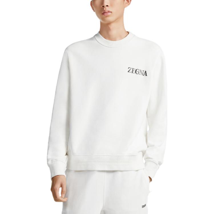 Lookbook Zegna FW23 字母印花圓領長袖衛衣。 UC522A6-C872-N01