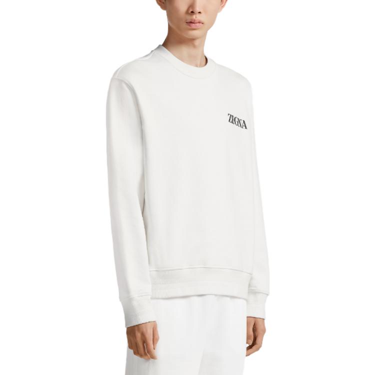 Purchase Zegna FW23 字母印花圓領長袖衛衣。 UC522A6-C872-N01