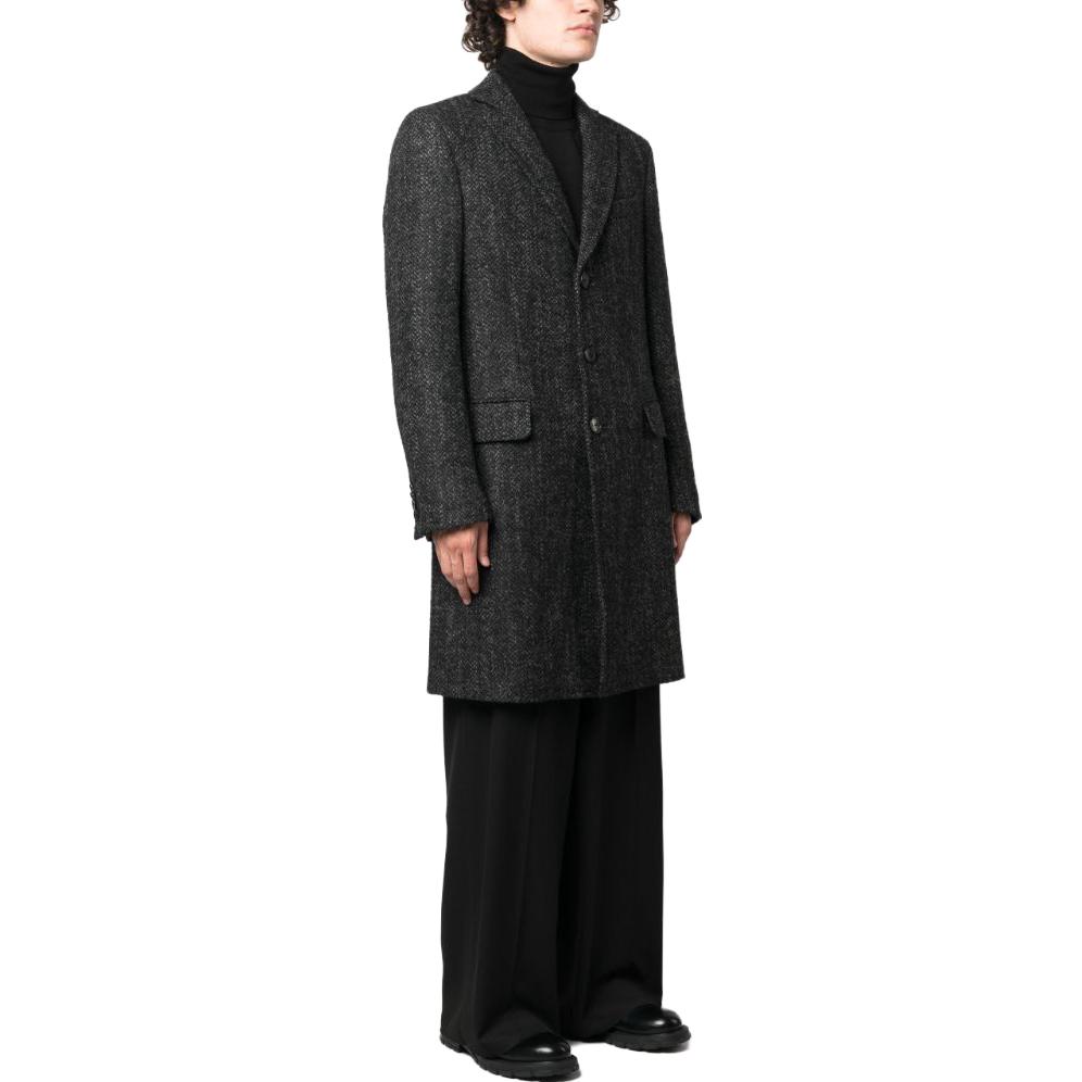 Purchase Zegna FW23 Blazer Largo Medio Solapa Notch y Un Solo Botón en Color Carbón. 68973-5A64GJ-3G0