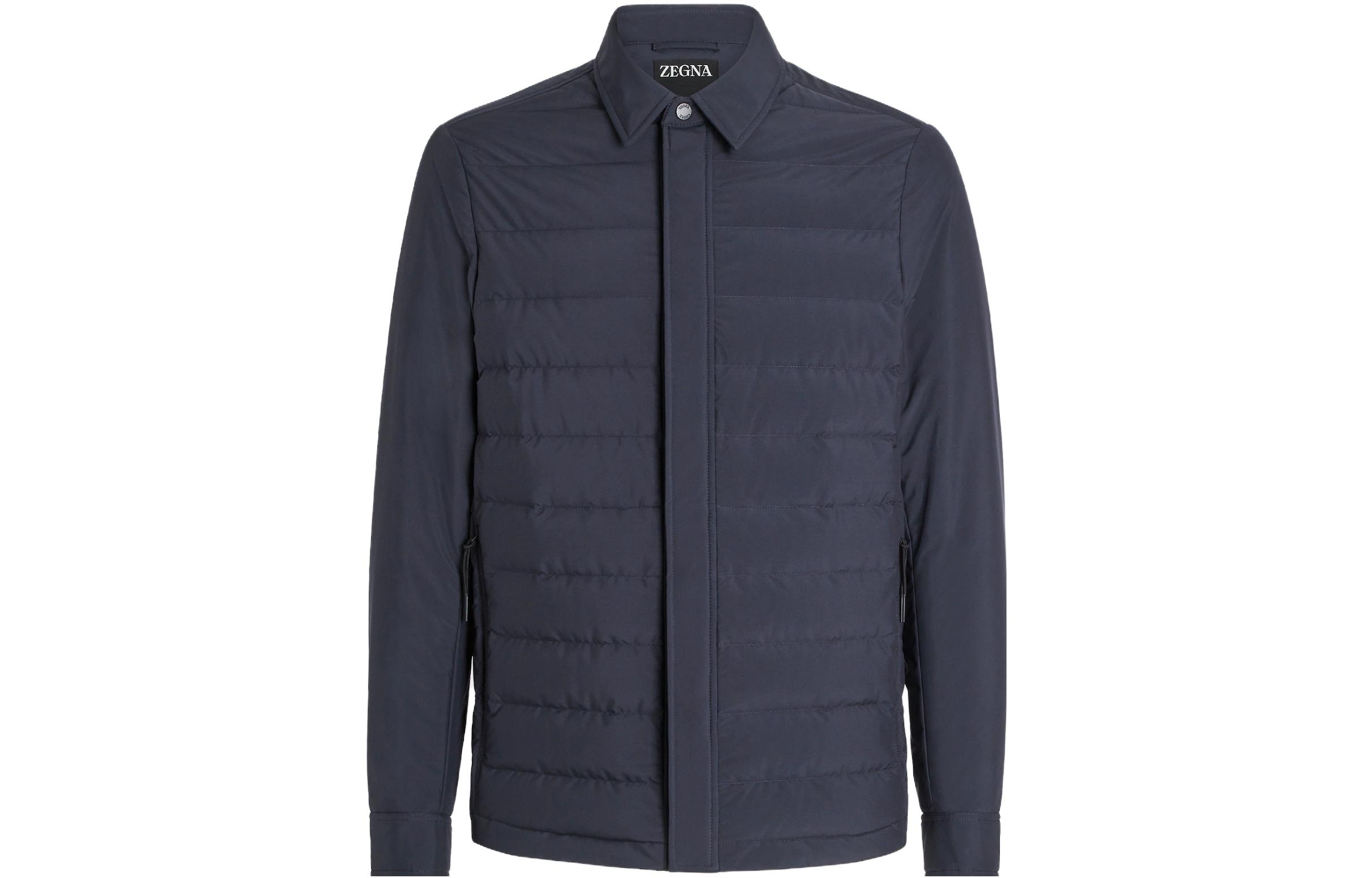 Zegna FW23  Navy Blue Quilted Down Jacket with Zip UBT35A5-B114B-531