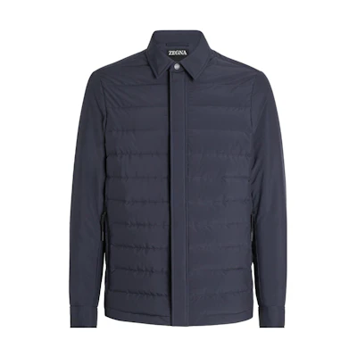 Zegna FW23 Navy Blue Quilted Down Jacket with Zip UBT35A5-B114B-531