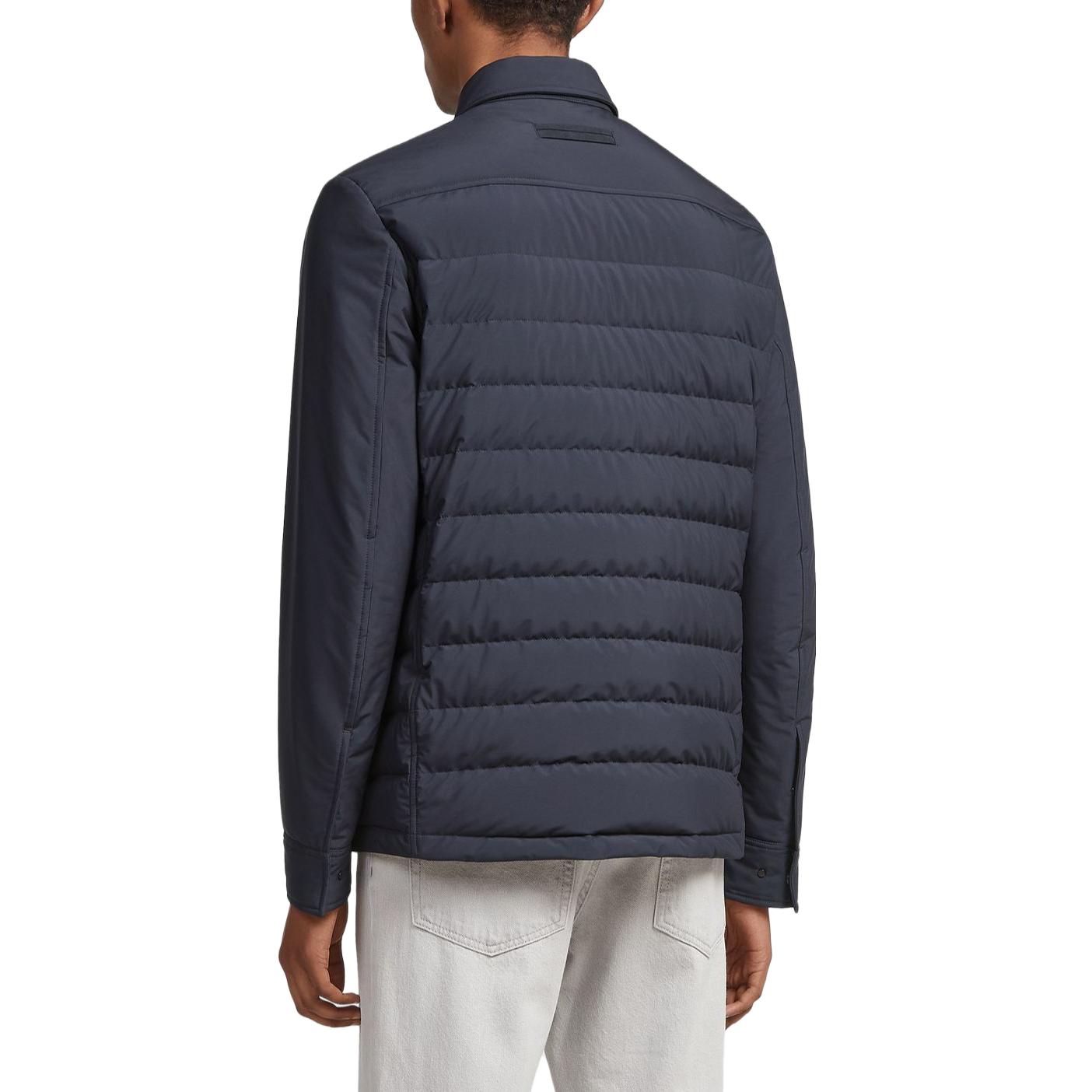 Sizing Zegna FW23 海軍藍拉鍊羽絨外套 UBT35A5-B114B-531