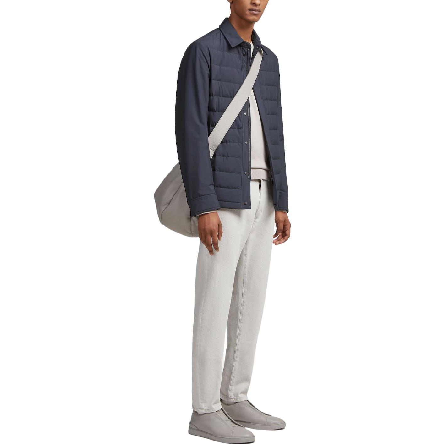 Cheap Zegna FW23 海軍藍拉鍊羽絨外套 UBT35A5-B114B-531