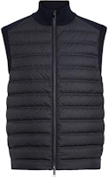 Zegna FW23 Navy Blue Solid Patchwork High-Neck Casual Vest. UCM99-A6CCT-132 Zegna FW23 Navy Blue Solid Patchwork High-Neck Casual Vest. UCM99-A6CCT-132