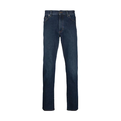 Zegna FW23 Slim Fit Indigo Mid-Rise Jeans with Zipper. UCIC7-A6CITY-002