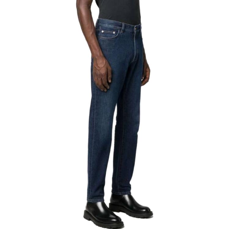 Purchase Zegna FW23 男士修身剪裁靛藍中腰牛仔褲配拉鏈細節 UCIC7-A6CITY-002