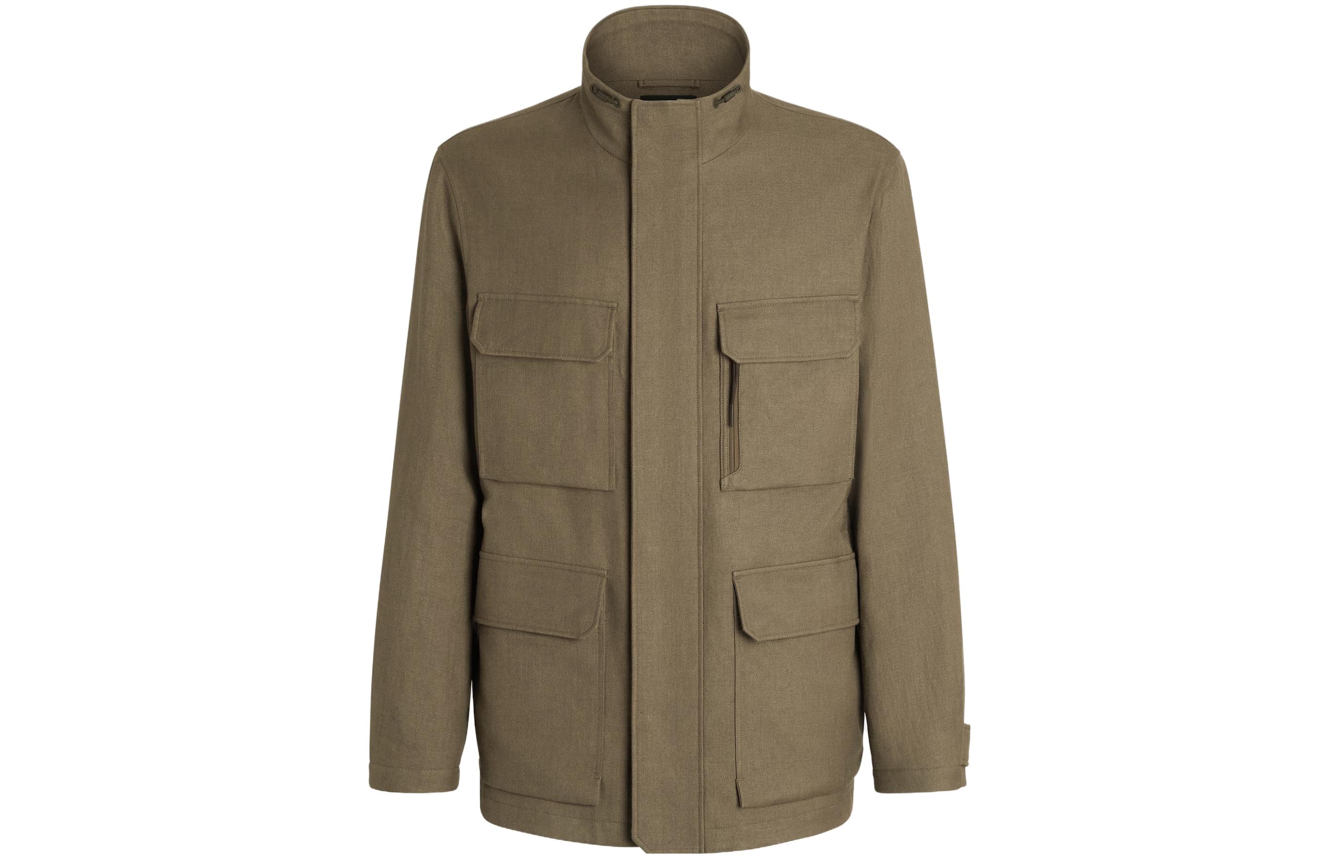 Zegna FW23  Solid Color Pocket Stand Collar Zip Jacket UBT51A5-B211-414