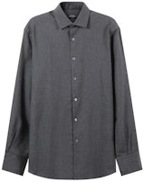 Zegna FW23 Solid Dark Gray Long Sleeve Button-Up Shirt. UCX44A6-SRF5-470 Zegna FW23 Solid Dark Gray Long Sleeve Button-Up Shirt. UCX44A6-SRF5-470