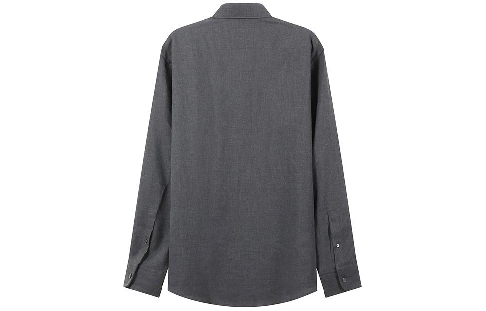 Lookbook ゼニア FW23 ダークグレー 無地 長袖 ボタンアップ シャツ UCX44A6-SRF5-470