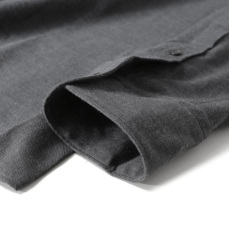 Details for ゼニア FW23 ダークグレー 無地 長袖 ボタンアップ シャツ UCX44A6-SRF5-470