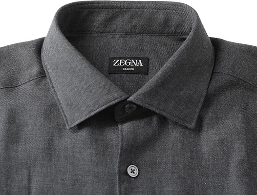 ゼニア FW23 ダークグレー 無地 長袖 ボタンアップ シャツ UCX44A6-SRF5-470 Sizing ゼニア FW23 ダークグレー 無地 長袖 ボタンアップ シャツ UCX44A6-SRF5-470